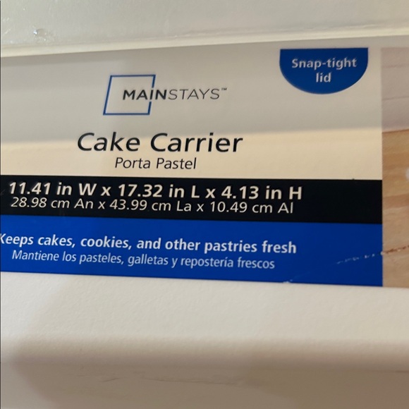Mainstays White and Blue Cake Carrier - Picture 5 of 10